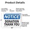 Signmission Donation Thank You, 10 in W x Rectangle, Aluminum OS-2PACK-NS-A-710-L-11458 - alternate 2